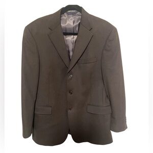 TOMMY HILFIGER Size 40R Coat Blazer Jacket Wool Silk Cashmere Blend Dark Brown